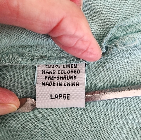 NWT Russ Berens Blue Linen Pullover Top Size 10 - Picture 9 of 11